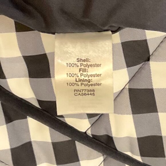 J. Crew Mercantile Women's Vest Quilted Blue White Gingham Check Size Large - Picture 7 of 8